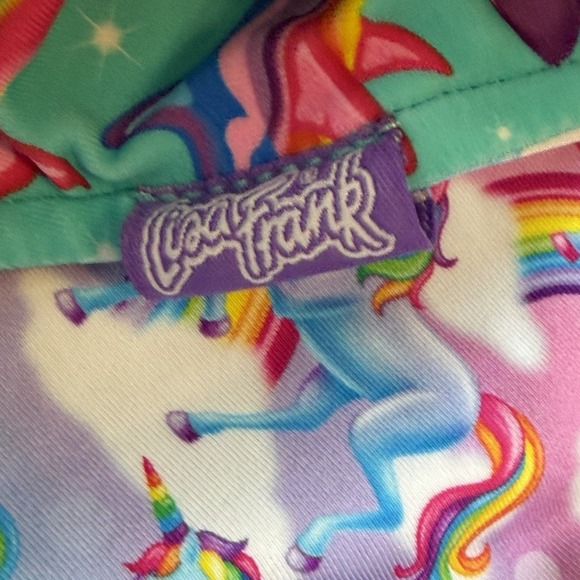Lisa Frank X Posh Peanut Dancing Dolphins Unicorn Reversible Swimsuit Girls Sz 8 - Picture 8 of 9